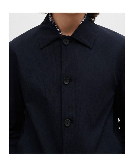 Boss Blue Long-Sleeved Casual Jacket for men