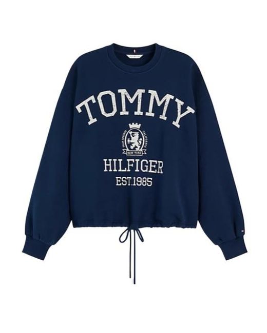 Tommy Hilfiger Blue Sweatshirt Varsity Crest Modern
