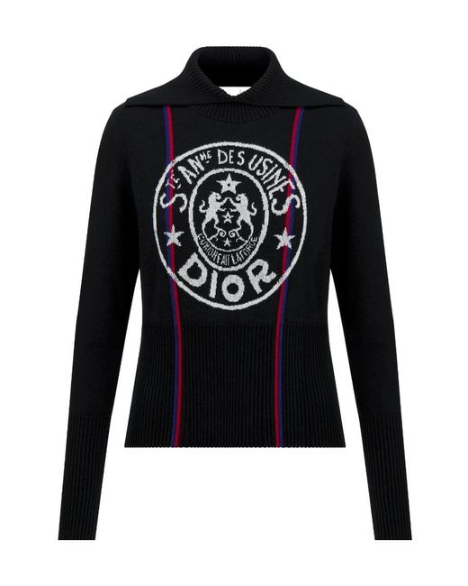 Dior Black Alps Stand-Collar Sweater