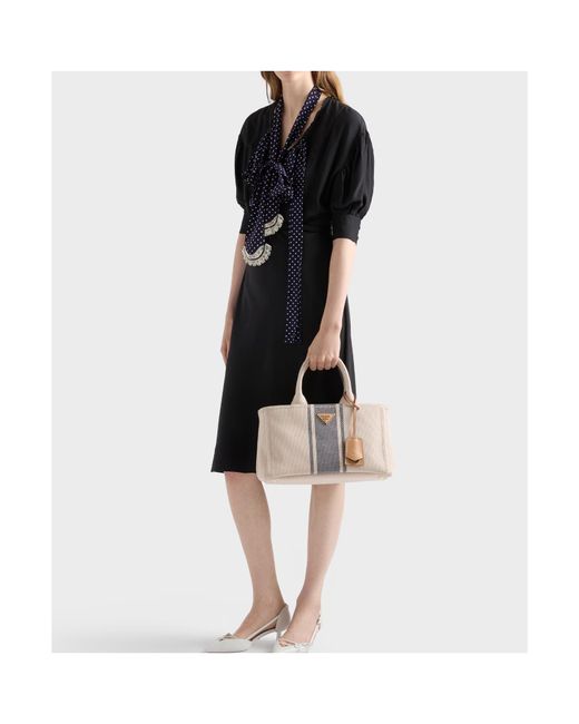 Prada Natural Jardinière Large Cotton Canvas Bag