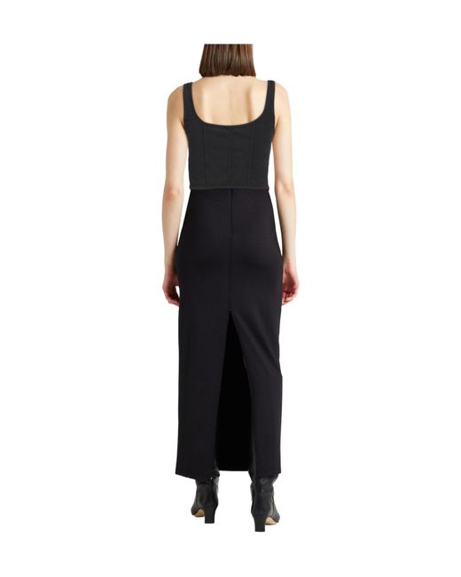 Brunello Cucinelli Black Cropped Square-Neck Corset Top
