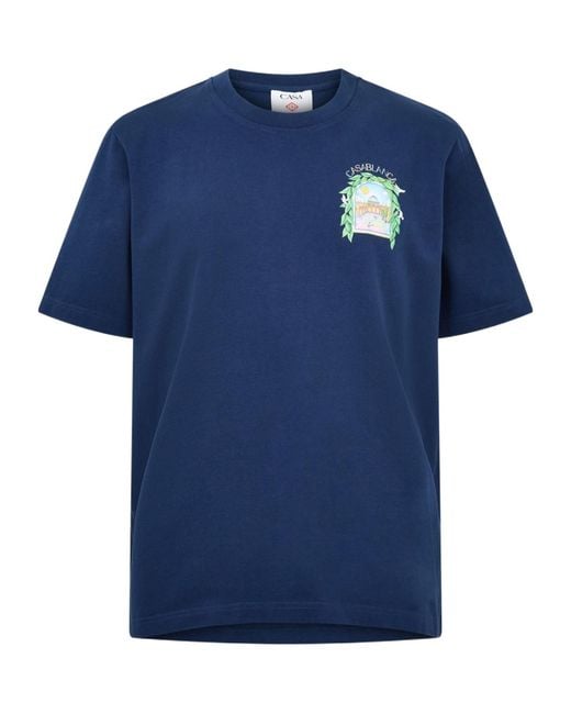 Casablanca Blue Short-Sleeved T-Shirt for men