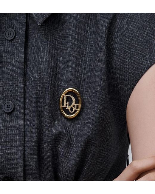 Dior Metallic Oblique Brooch