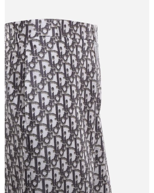 Dior Gray Logo Jacquard Shorts for men