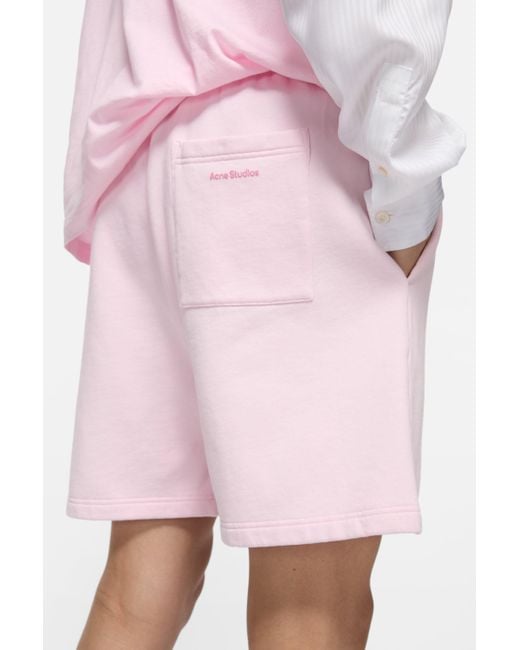 Acne Pink Logo-Embroidered Shorts