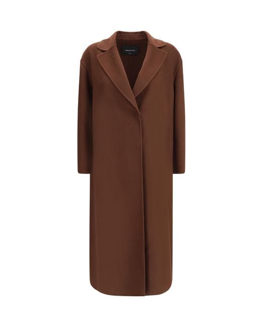 Fabiana Filippi Brown Robe Notched Lapel Coat