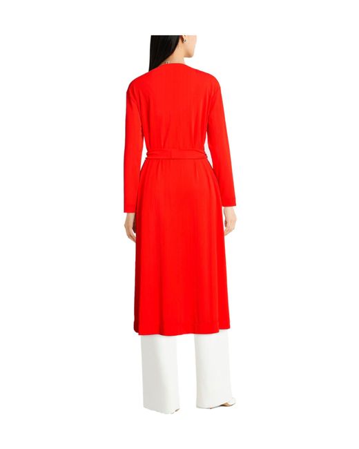 Max Mara Red Lightweight Knit Long-Sleeve Cardigan