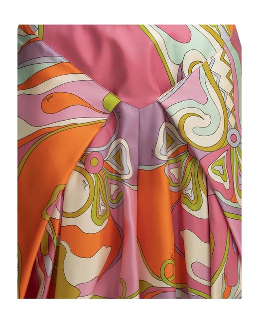 Emilio Pucci Red Pucci Orchidee Printed Sarong Pants