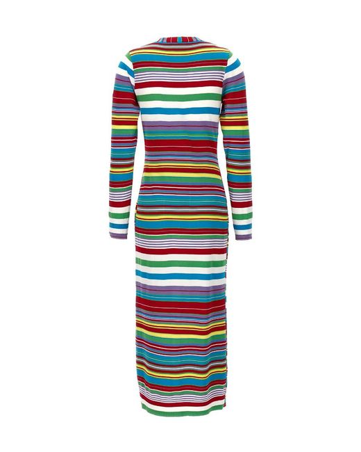 Moschino Blue Jeans Striped Knit Long Cardigan