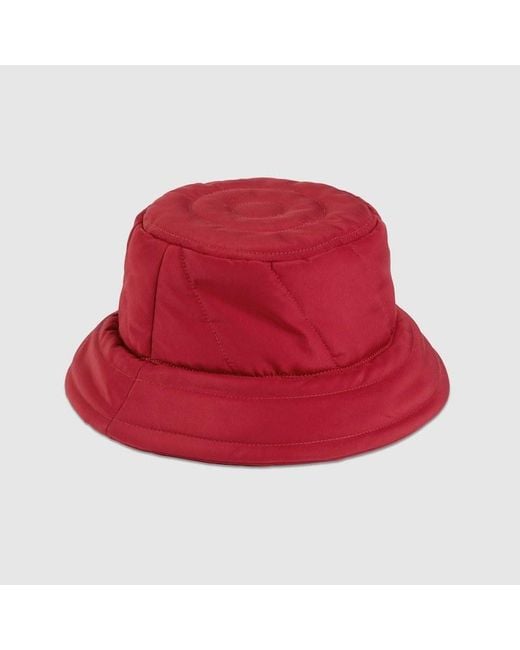 Gucci Red Quilted Bucket Hat