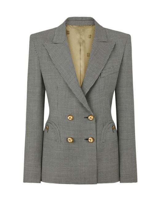 Blazé Milano Gray Patterned Double-Breasted Blazer