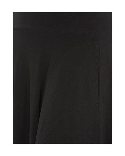 Norma Kamali Black Elastic Waist Midi Skirt