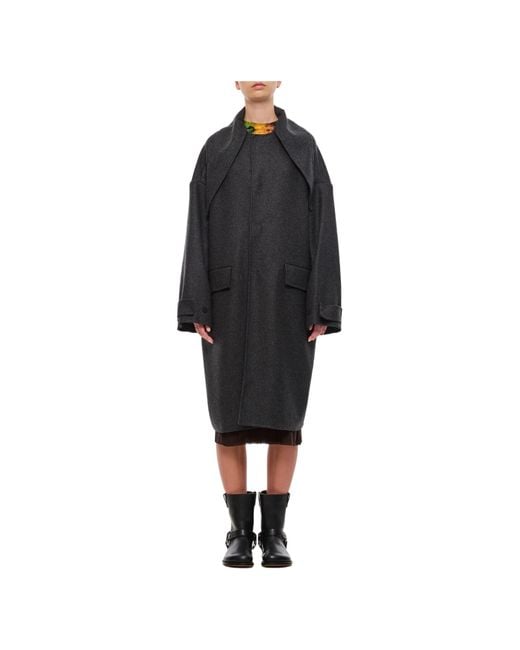 Plan C Black Felted Coat