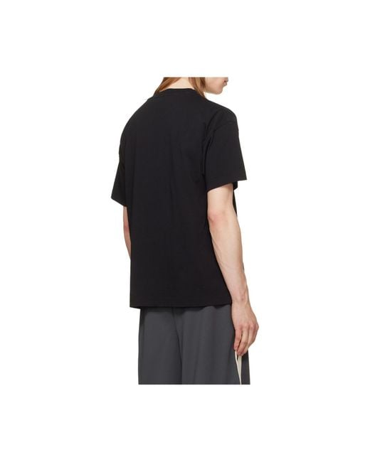 Palm Angels Black Curved Logo Regular Tee for men