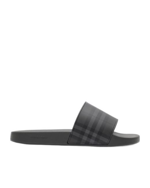 Burberry Multicolor Checked Slip-On Slides for men