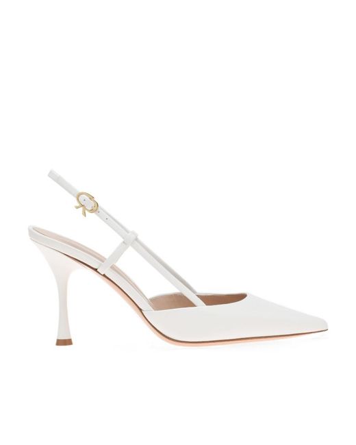 Gianvito Rossi White Ascent 85Mm Slingback Pumps