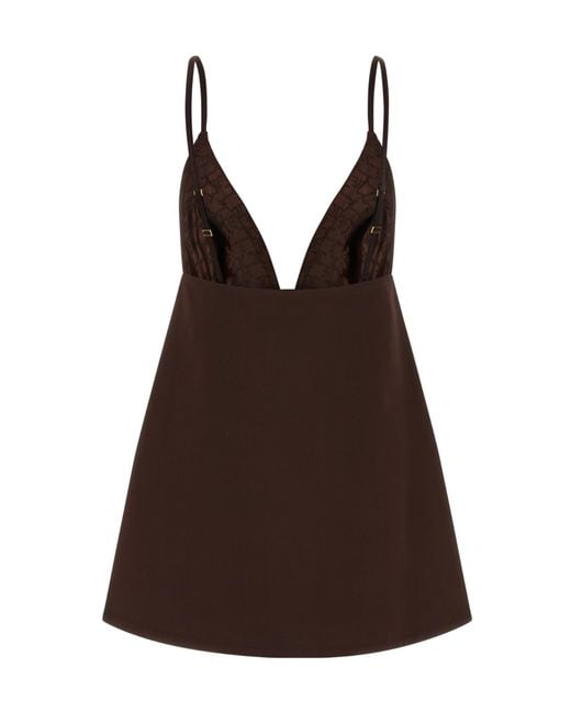 Elisabetta Franchi Brown Duchesse Mini Dress