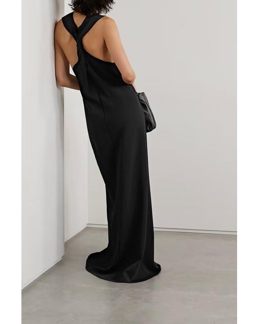 The Row Black Ingmar Twisted Back Dress Skirt