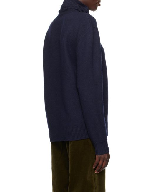 A.P.C. Blue Turtleneck Long-Sleeved Jumper for men