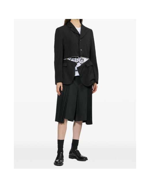 Comme des Garçons Black Pleated Shorts for men