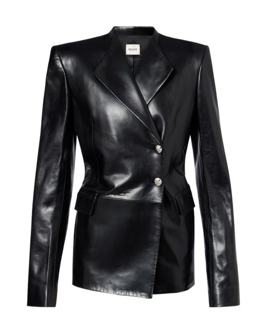 Khaite Black Elona Leather Jacket