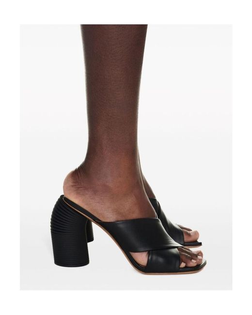Off-White c/o Virgil Abloh Black Crossover Strap Heeled Mules