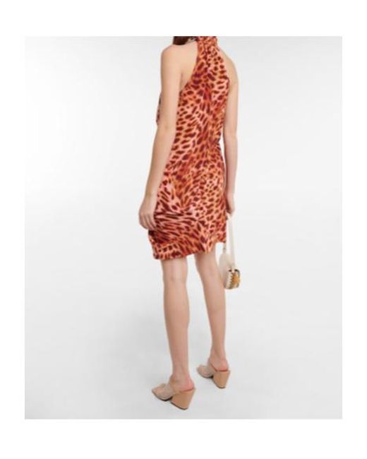 Stella McCartney Red Printed Halterneck Minidress
