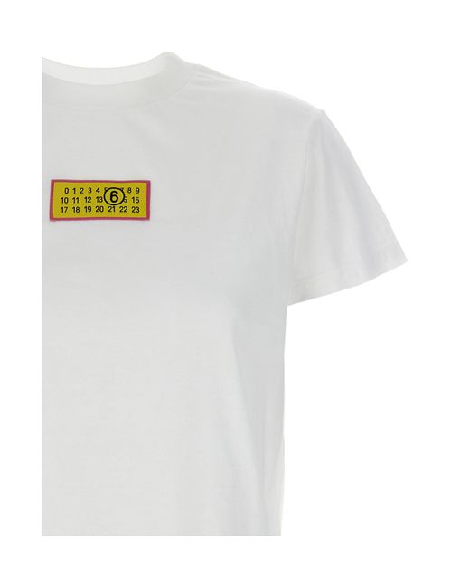 MM6 by Maison Margiela White Logo Label T-Shirt