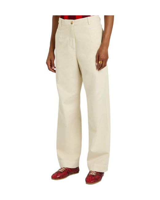 Dries Van Noten Natural Cotton Trousers