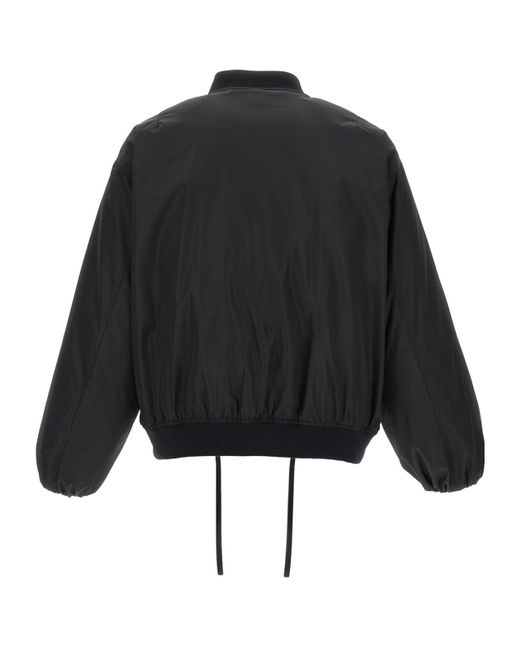 Jil Sander Black Zip-Up Drawstring-Hem Bomber Jacket for men