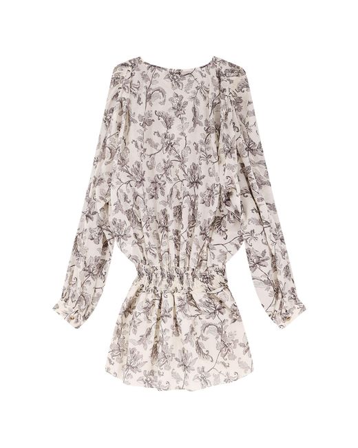 Golden Goose Deluxe Brand White Floral Buttoned Mini Dress