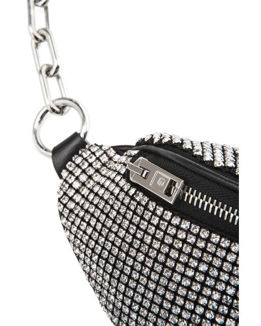 Alexander Wang White Mini Attica Rhinestone Belt Bag