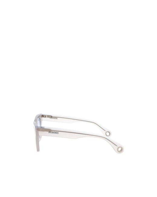Jacquemus White Rectangular Sunglasses for men