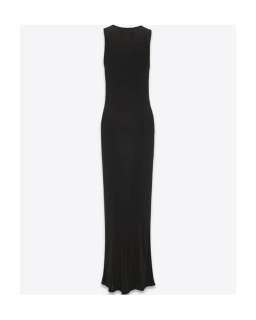 Saint Laurent Black Scoop Neck Sleeveles Dress