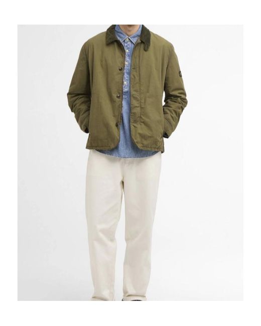 Barbour Green Corduroy-Collar Cotton Jacket for men