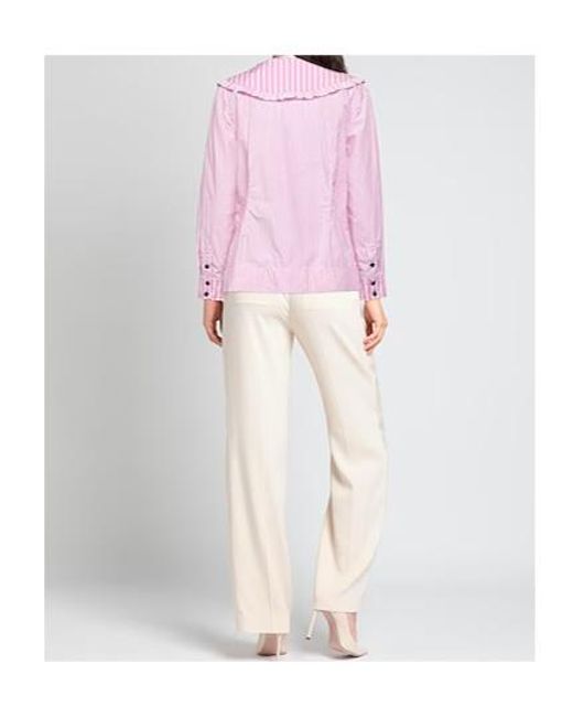 Ganni Pink Patterned Shirts Blouses