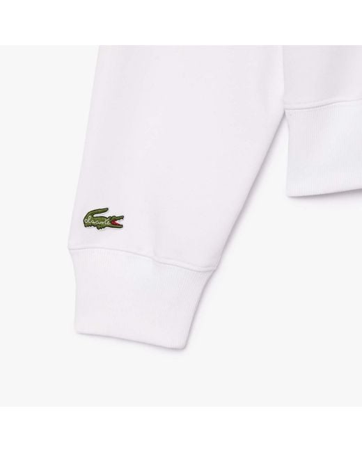 Lacoste White Minimalist And Versatile Sweatshirt