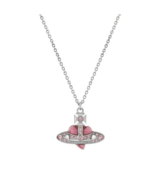 Vivienne Westwood Metallic New Diamante Heart Pendant Necklace