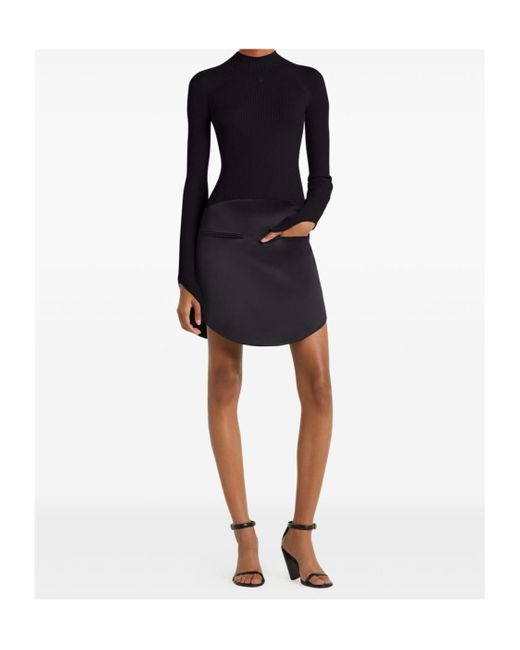 Courreges Black Mock Neck Knitted Top