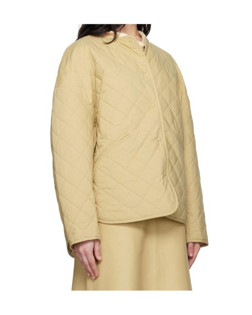 Totême Natural Totême Long Sleeved Quilted Crewneck Jacket