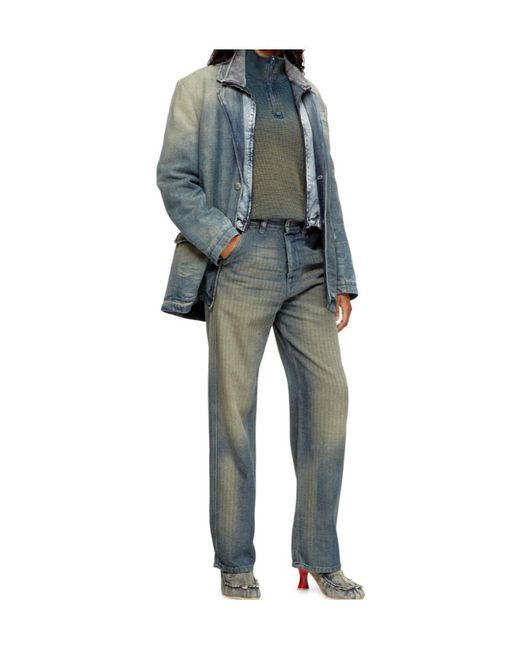 DIESEL Blue D-Reger-D Buttoned Blazer for men