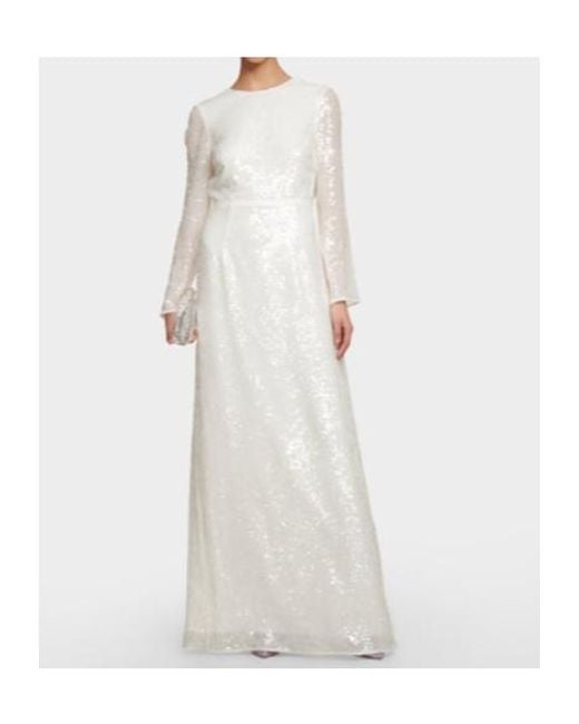 Erdem White Yoanna Sequined Gown