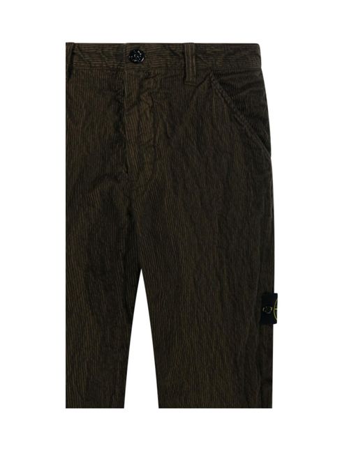 Stone Island Black Belt Loops Slacks for men