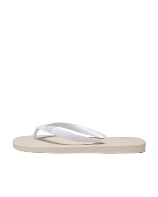 Boss White Logo Herringbone Slippers for men