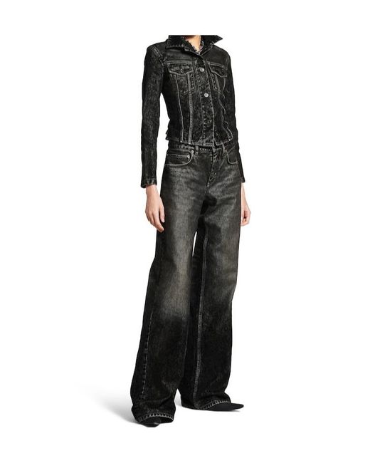 Balenciaga Gray Wide Leg Baggy Jeans