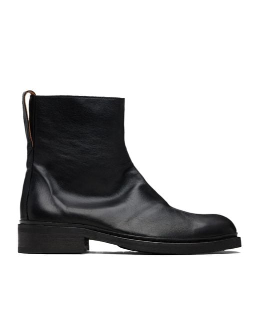 Our Legacy Black Daimono Zip Leather Boots for men