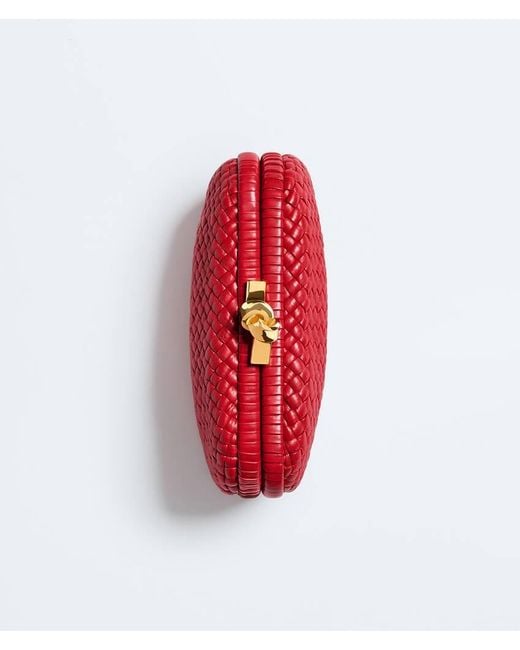 Bottega Veneta Red Soft Knot Clutch Bag