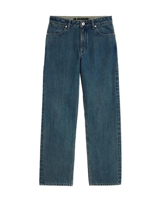 Jil Sander Blue Straight-Leg Slim-Cut Jeans