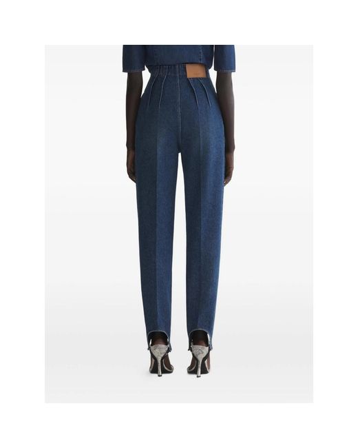 Mugler Blue Pleated Jeans