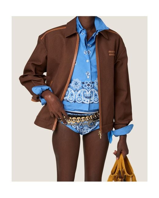 Miu Miu Blue Printed Poplin Briefs